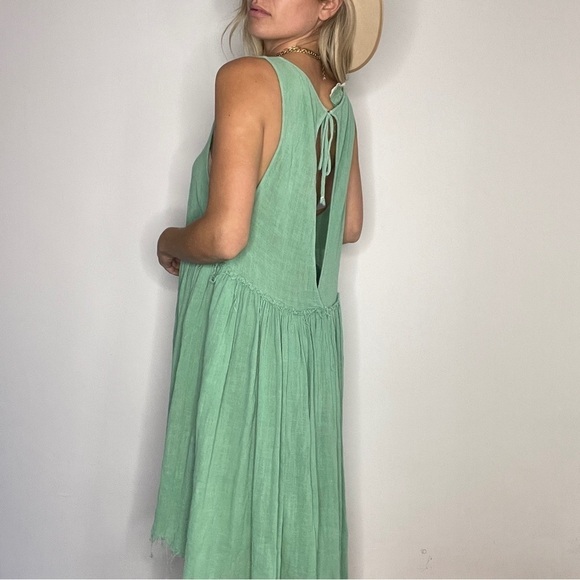 Free People Green Raw Hem Swing Dress - Picture 4 of 12